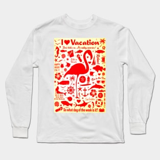 Vintage Travel - I Love Vacations Long Sleeve T-Shirt